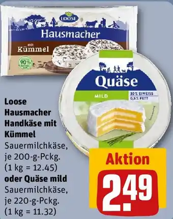 REWE Loose Hausmacher Handkäse mit Kümmel oder Quäse mild Angebot