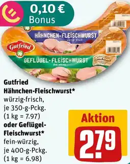 REWE Gutfried Hähnchen-Fleischwurst oder Geflügel Fleischwurst Angebot
