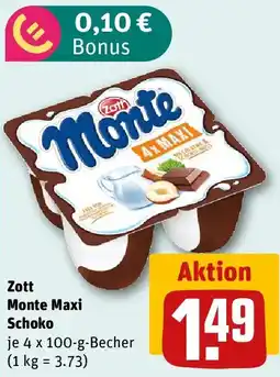 REWE Zott Monte Maxi Schoko Angebot