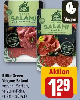 REWE Billie Green Vegane Salami Angebot