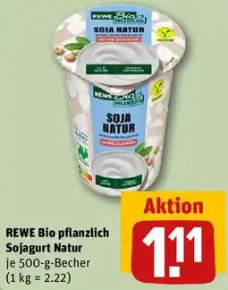REWE REWE Bio pflanzlich Sojagurt Natur Angebot