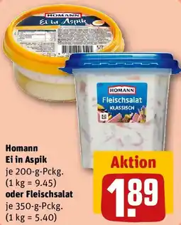 REWE Homann Ei in Aspik oder Fleischsalat Angebot