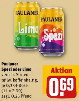 REWE Paulaner Spezi oder Limo Angebot
