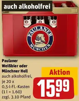 REWE Paulaner Weißbier oder Münchner Hell Angebot