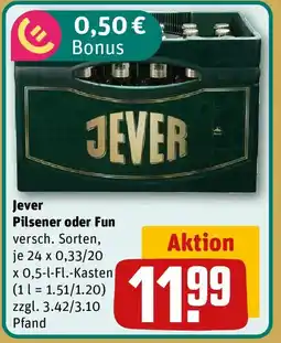 REWE Jever Pilsener oder Fun Angebot