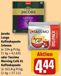 REWE Jacobs Lungo Kaffeekapseln Intenso oder Tassimo Morning Café XL Kaffeekapseln Angebot