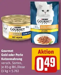 REWE Gourmet Gold oder Perle Katzennahrung Angebot