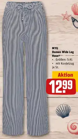 REWE MYU Damen Wide Leg Hose Angebot