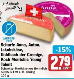 HIT Scharfe Anna, Anton, Jakobskäse, Goldbach der Cremige, Koch Montchic Young Talent Angebot