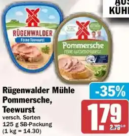 HIT Rügenwalder Mühle Pommersche, Teewurst Angebot