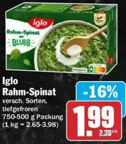 HIT Iglo Rahm-Spinat Angebot