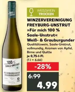 Kaufland WINZERVEREINIGUNG FREYBURG-UNSTRUT Für mich 100 % Saale-Unstrut Weiß & Grauburgunder Angebot