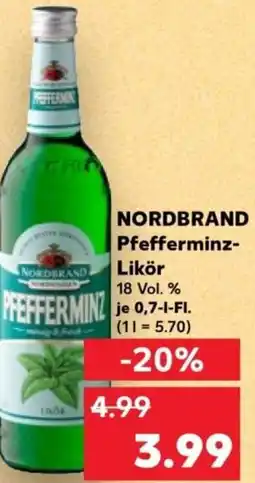 Kaufland NORDBRAND Pfefferminz Likör Angebot