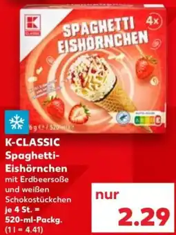 Kaufland K-CLASSIC Spaghetti Eishörnchen Angebot