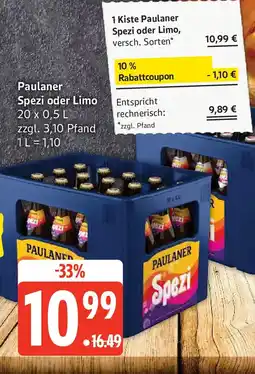 Edeka Paulaner Spezi oder Limo Angebot