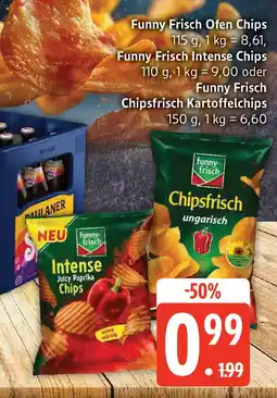 Edeka Funny Frisch Ofen Chips oder Intense Chips Angebot