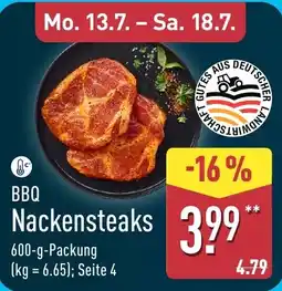 Aldi Nord BBQ Nackensteaks Angebot
