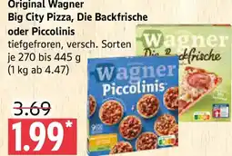 Marktkauf Original Wagner Big City Pizza, Die Backfrische oder Piccolinis Angebot