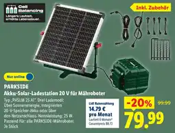 Lidl PARKSIDE Akku-Solar-Ladestation 20 V für Mähroboter Angebot