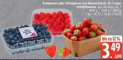 Edeka Erdbeeren oder Himbeeren aus Deutschland oder Heidelbeeren Angebot