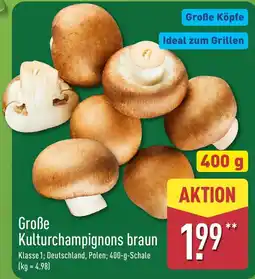 Aldi Nord Große Kulturchampignons braun Angebot