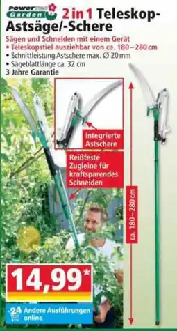 Norma Powertec Garden 2in1 Teleskop-Astsäge/-Schere Angebot