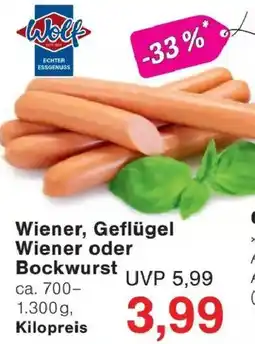 Jawoll Wolf Wiener, Geflügel Wiener oder Bockwurst Angebot