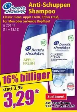 Norma head&shoulders Anti-Schuppen Shampoo Angebot