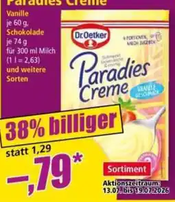 Norma Dr.Oetker Paradies Creme Angebot