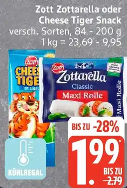 Edeka Zott Zottarella oder Cheese Tiger Snack Angebot