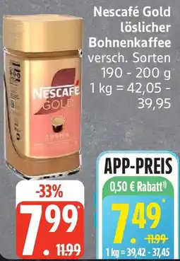 Edeka Nescafé Gold löslicher Bohnenkaffee Angebot