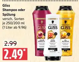 Marktkauf Gliss Shampoo oder Spülung Angebot