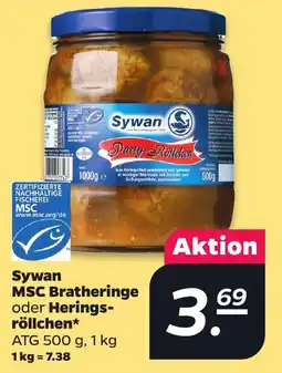 Netto Sywan MSC Bratheringe oder Heringsröllchen Angebot