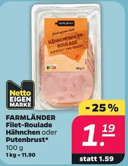 Netto FARMLÄNDER Filet-Roulade Hähnchen oder Putenbrust Angebot