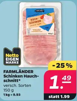 Netto FARMLÄNDER Schinken Hauchschchnitt Angebot