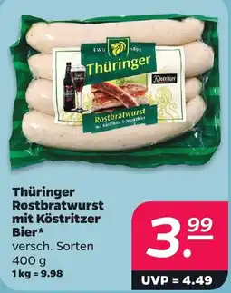 Netto Thüringer Rostbratwurst mit Köstritzer Bier Angebot