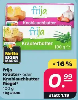 Netto frija Kräuter- oder Knoblauchbutter Riegel Angebot