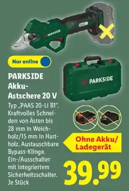 Lidl PARKSIDE Akku-Astschere 20 V Angebot