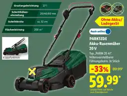 Lidl PARKSIDE Akku-Rasenmäher 20 V Angebot
