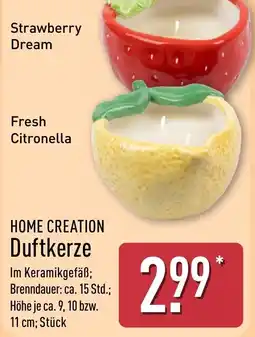 Aldi Nord HOME CREATION Duftkerze Angebot