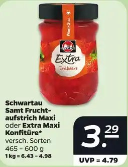 Netto Schwartau Samt Fruchtaufstrich Maxi oder Extra Maxi Konfitüre Angebot