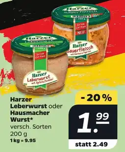Netto Harzer Leberwurst oder Hausmacher Wurst Angebot