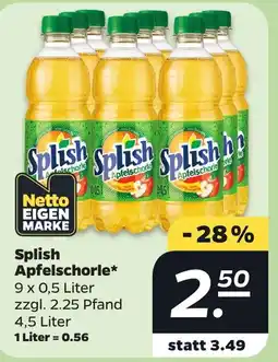 Netto Splish Apfelschorle Angebot