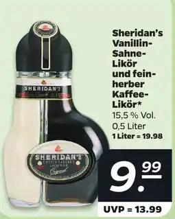 Netto Sheridan's Vanillin-Sahne-Likör und feinherber Kaffee-Likör Angebot