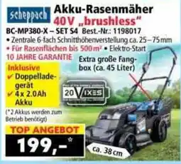 Norma scheppach Akku-Rasenmäher 40V „brushless“ Angebot