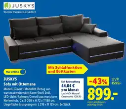 Lidl JUSKYS Sofa mit Ottomane Angebot