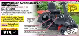Norma scheppach Benzinaufsitzrasenmäher MR200-61 Angebot