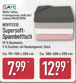 Aldi Nord NOVITESSE Supersoft-Spannbetttuch Angebot
