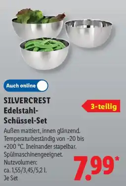 Lidl SILVERCREST Edelstahl-Schüssel-Set Angebot