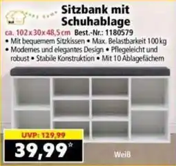 Norma Sitzbank mit Schuhablage Angebot